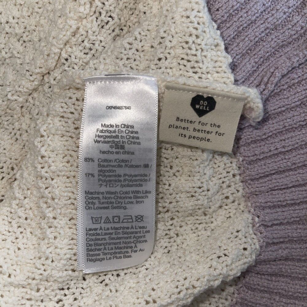 Madewell Oversized Crop  Cardigan Sweater  XS Cream Pale Lilac - Picture 9 of 9